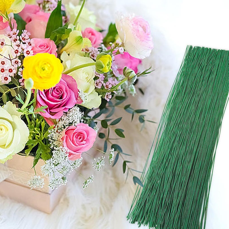 Jgalnim 300 PCS 22 Gauge Floral Flower Stem Wire,16 Inches Florals Stem Wire Flower Arrangements,Floral Wires for Florist Flowers Arrangement Bouquent Stems Wrapping and DIY,Dark Green - Image 5